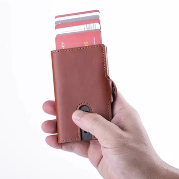 Металлический Rfid-кошелек, держатель для карт, кошелек Унисекс, сумка для монет с зажимом для денег на молнии