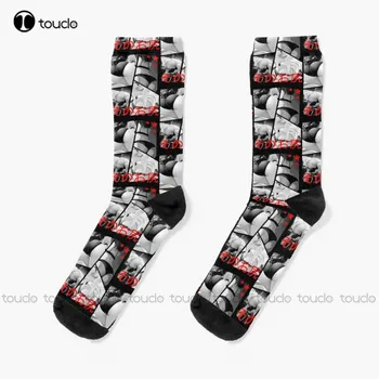 Подарочные носки из аниме Яндере Хентай Ахегао Мужские Спортивные носки с цифровым принтом 360 ° Милые Носки Новый Популярный забавный подарок