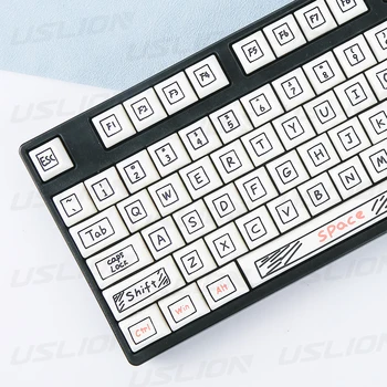 125 клавиш с граффити-колпачком XDA Profile PBT Keycaps для механической клавиатуры Набор симпатичных аниме-белых колпачков для клавиш Gaming Keycap Custom