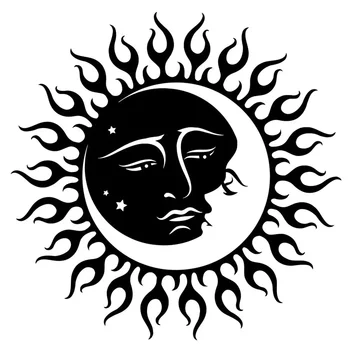 Креативная Персонализированная Автомобильная Наклейка Sun Moon Star из ПВХ, Аксессуар для лобового стекла и бампера, Украшение для ноутбука, Водонепроницаемая Автоэтикетка с защитой от ультрафиолета