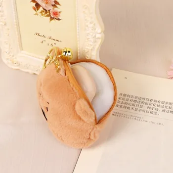 Плюшевый кошелек Плюшевый Медведь Кошелек для монет Сумка на молнии Сумка с подвеской на молнии в Корейском стиле подарок для мультяшной девушки
